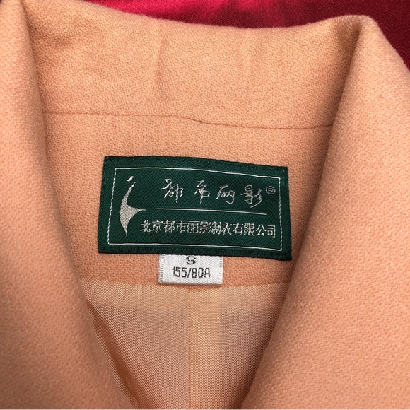 100% Wool Women Double Breasted Suit Set/Peachy Color - Picture 7 of 16